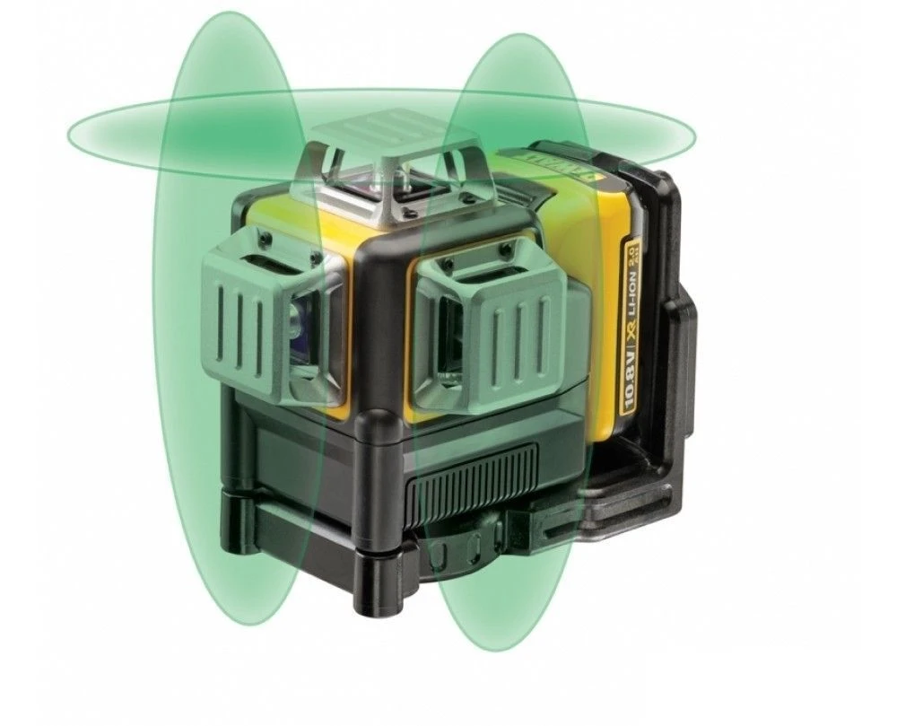 DeWalt DCE089D1G 10.8V Li-Ion Accu Zelfnivellerende 3x 360 Graden Multilijnlaser Set (1x 2.0Ah Accu) In Koffer - 3 Lijnen - 30m - Groen - DCE089D1G-QW 4 DeWalt DCE089D1G 10.8V Li-Ion Accu Zelfnivellerende 3x 360 Graden Multilijnlaser Set (1x 2.0Ah Accu) In Koffer - 3 Lijnen - 30m - Groen - DCE089D1G-QW - Afbeelding 2