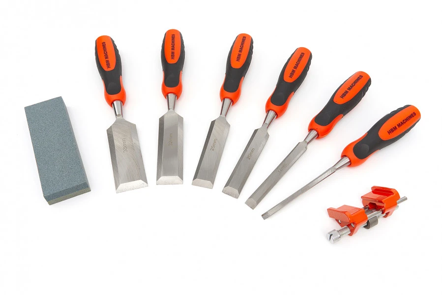 HBM 8 Delige Professionele Steekbeitelset Met Wetsteen En Slijphulpstuk 4 HBM 8 Delige Professionele Steekbeitelset Met Wetsteen En Slijphulpstuk - Afbeelding 2