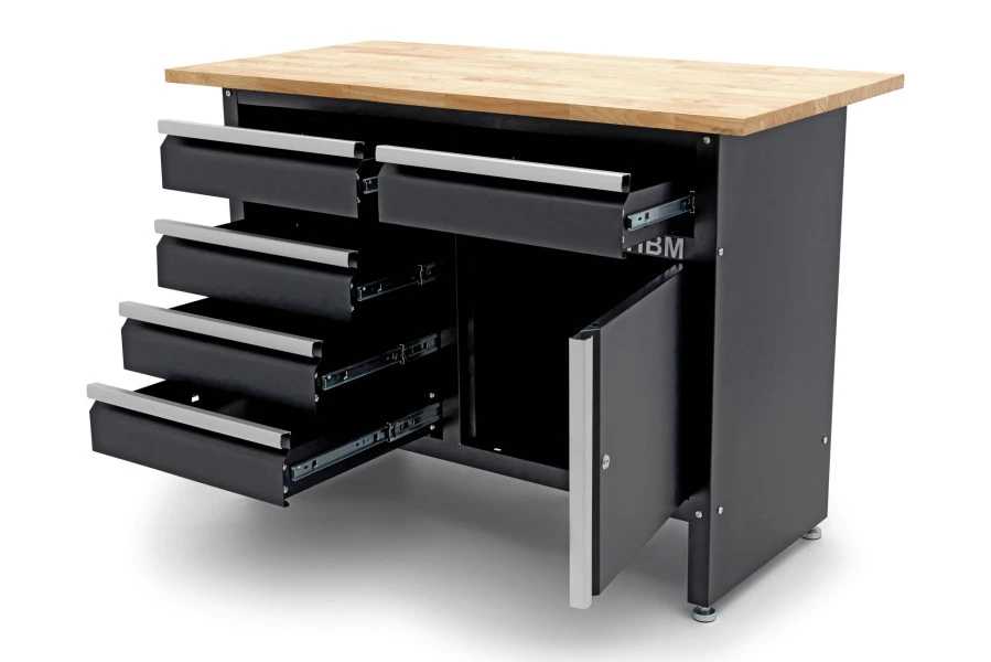 HBM 120 Cm Werkbank Met 5 Laden 1 Deur En Massief Houten Werkblad 8 HBM 120 Cm Werkbank Met 5 Laden 1 Deur En Massief Houten Werkblad - Afbeelding 6